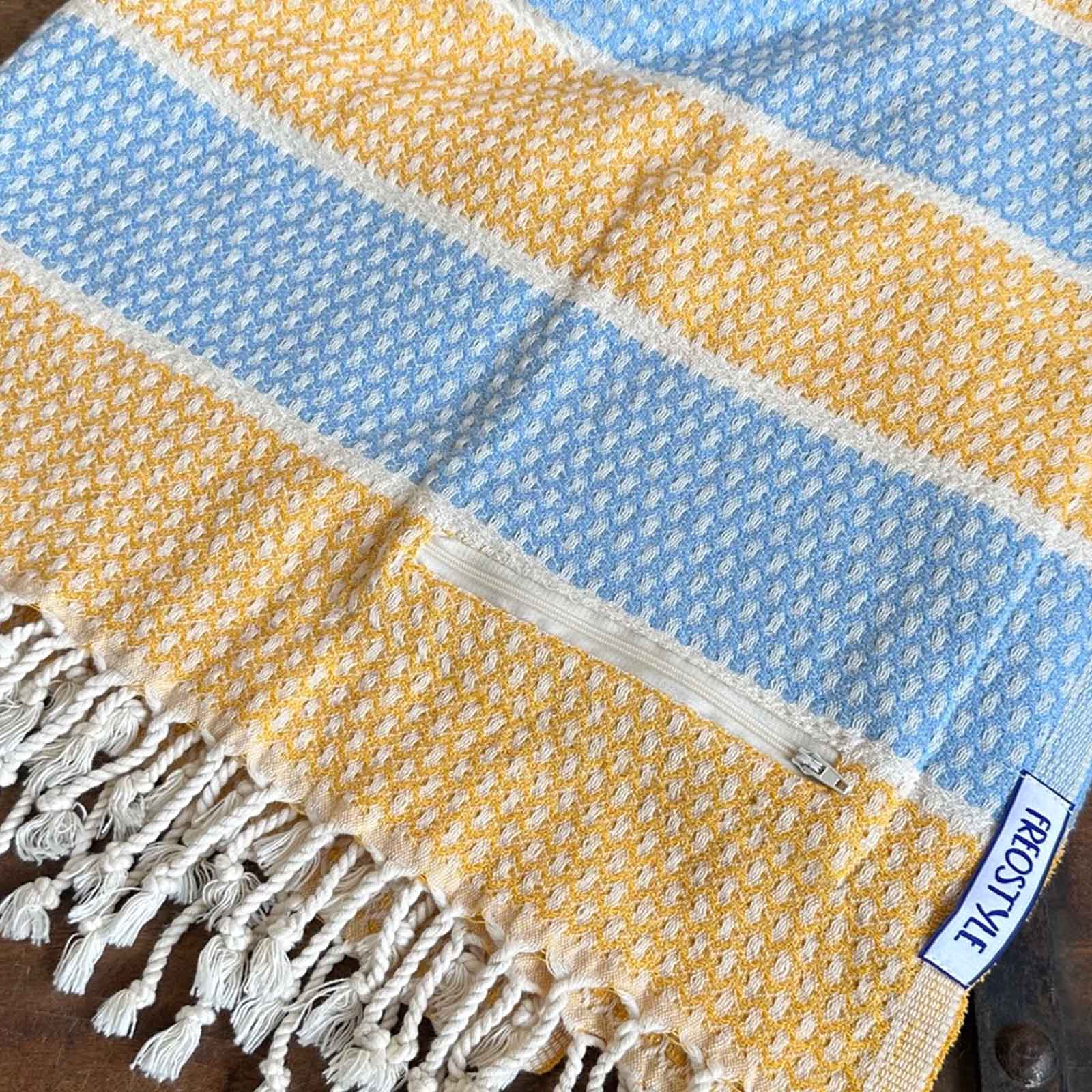Amalfi Turkish Towel with Pockets, by Freostyle, folded