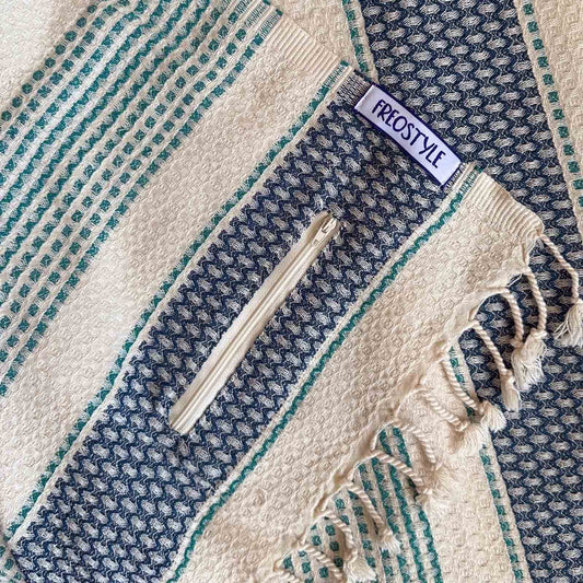 Como Turkish Towel with Pockets, by Freostyle, close up of pocket