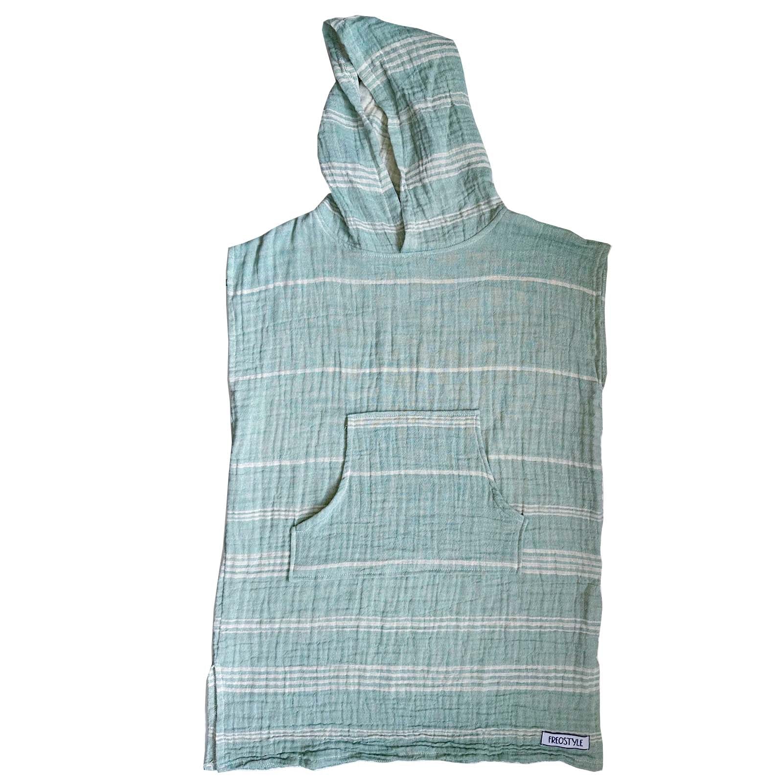 Freostyle Kids Turkish Cotton Wrinkle Poncho in Mint, front view