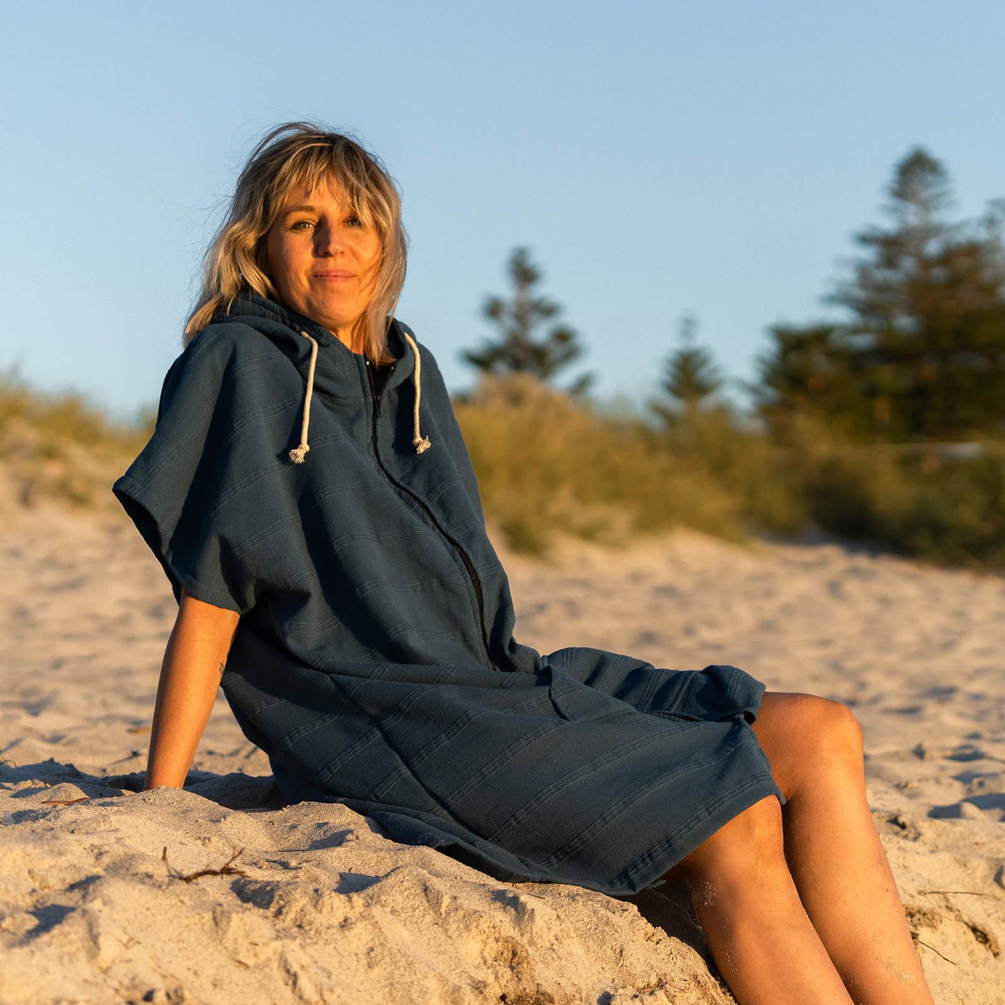 Freostyle South Beach Boardies Surf Poncho after swim.