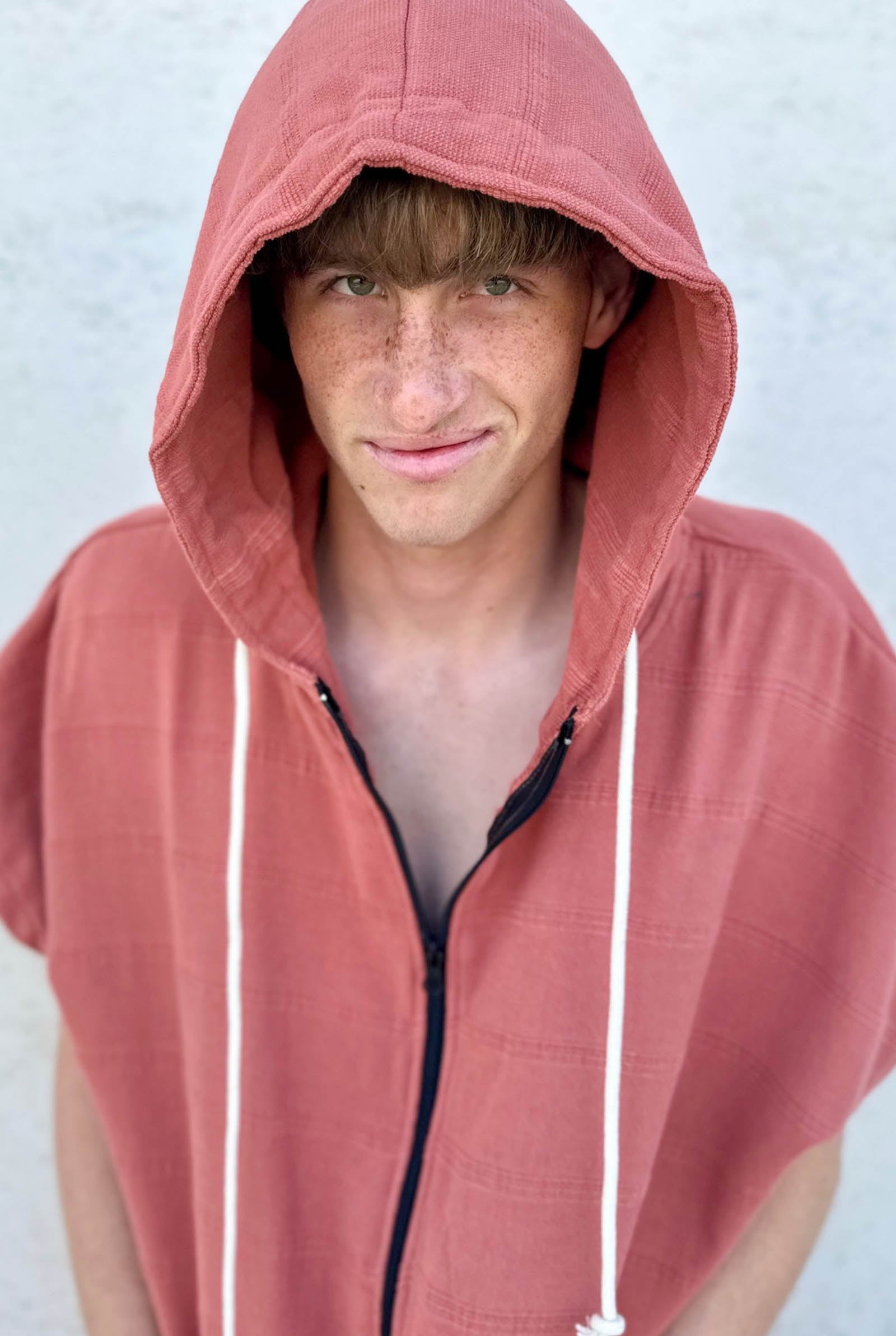 Freostyle Close Up Turkish Cotton Surf Poncho, terracotta colour