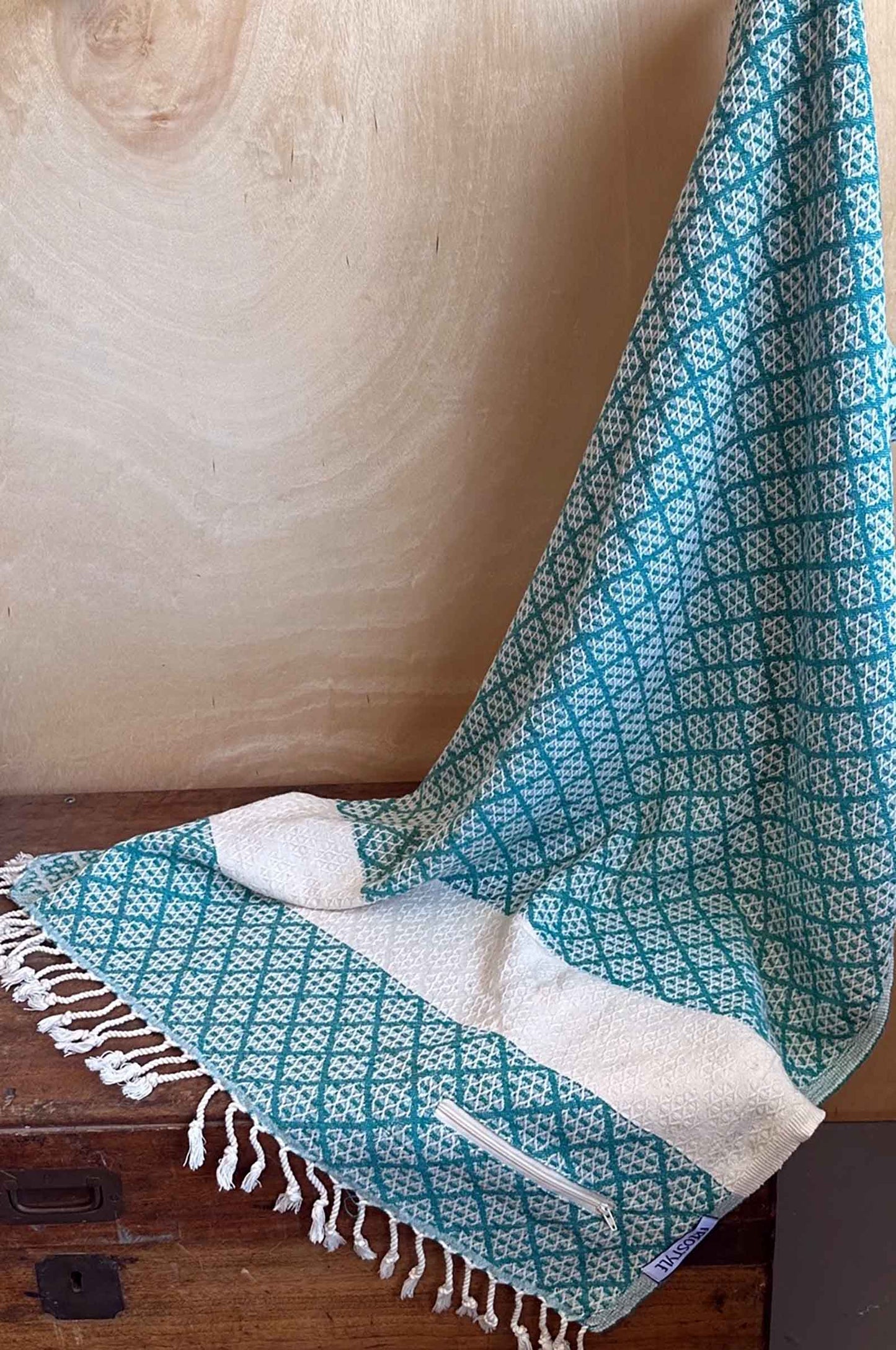 Greenbee Turkish Towel with pocket, by Freostyle, displayed