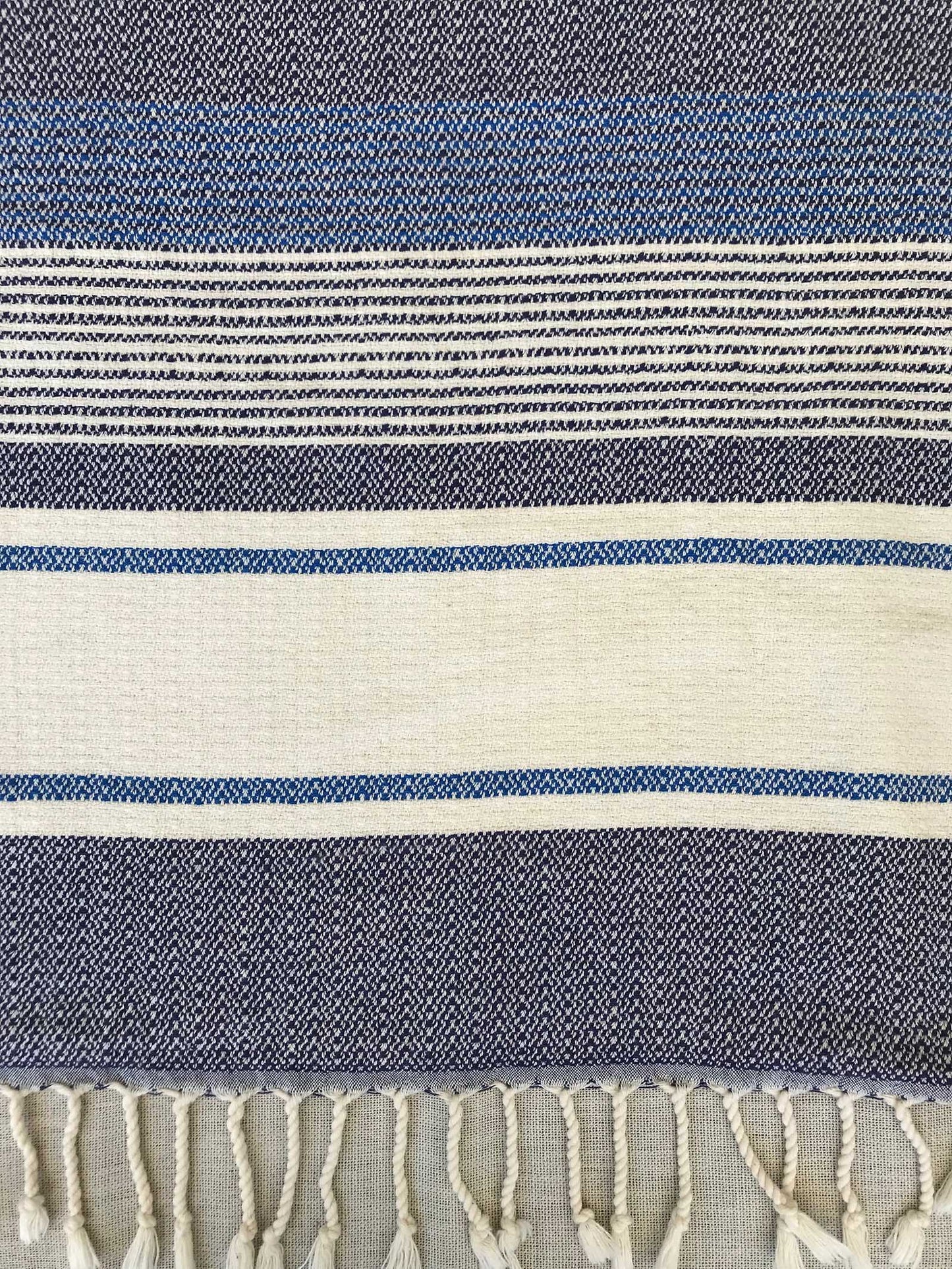 Freostyle sustainable turkish towel with pocket, Oceanus, close up of weave