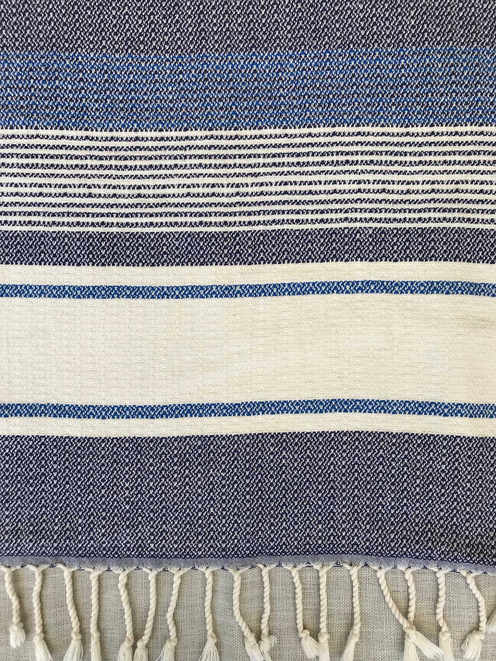Freostyle sustainable turkish towel with pocket, Oceanus, close up of weave