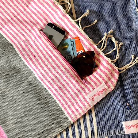 PONDICHERRY POCKETOWEL, EXTRA LARGE BEACH TOWEL WITH POCKETS