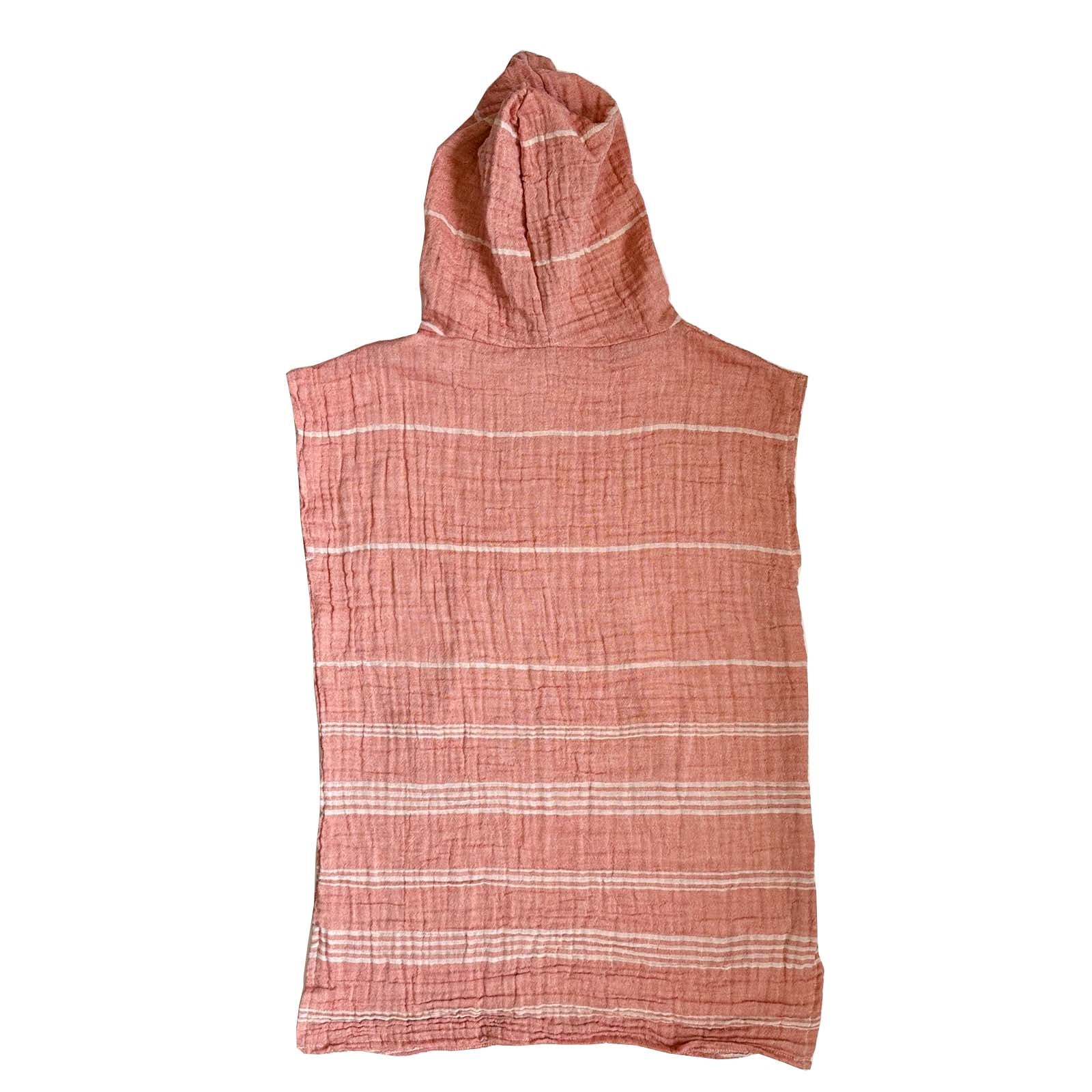 Freostyle Kids Turkish Cotton Wrinkle Poncho in Pink, back view