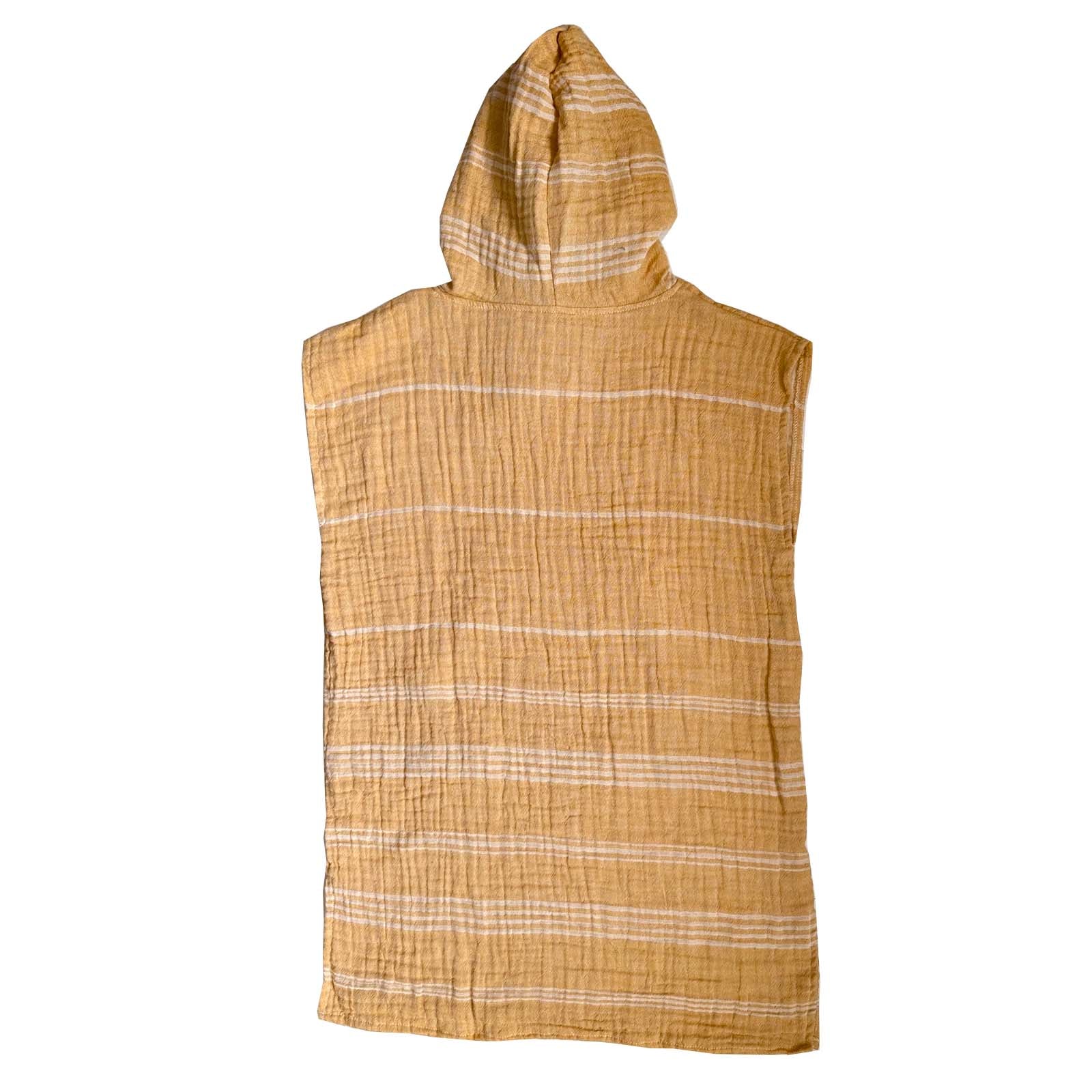 Freostyle Kids Turkish Cotton Wrinkle Poncho in Yellow, back view