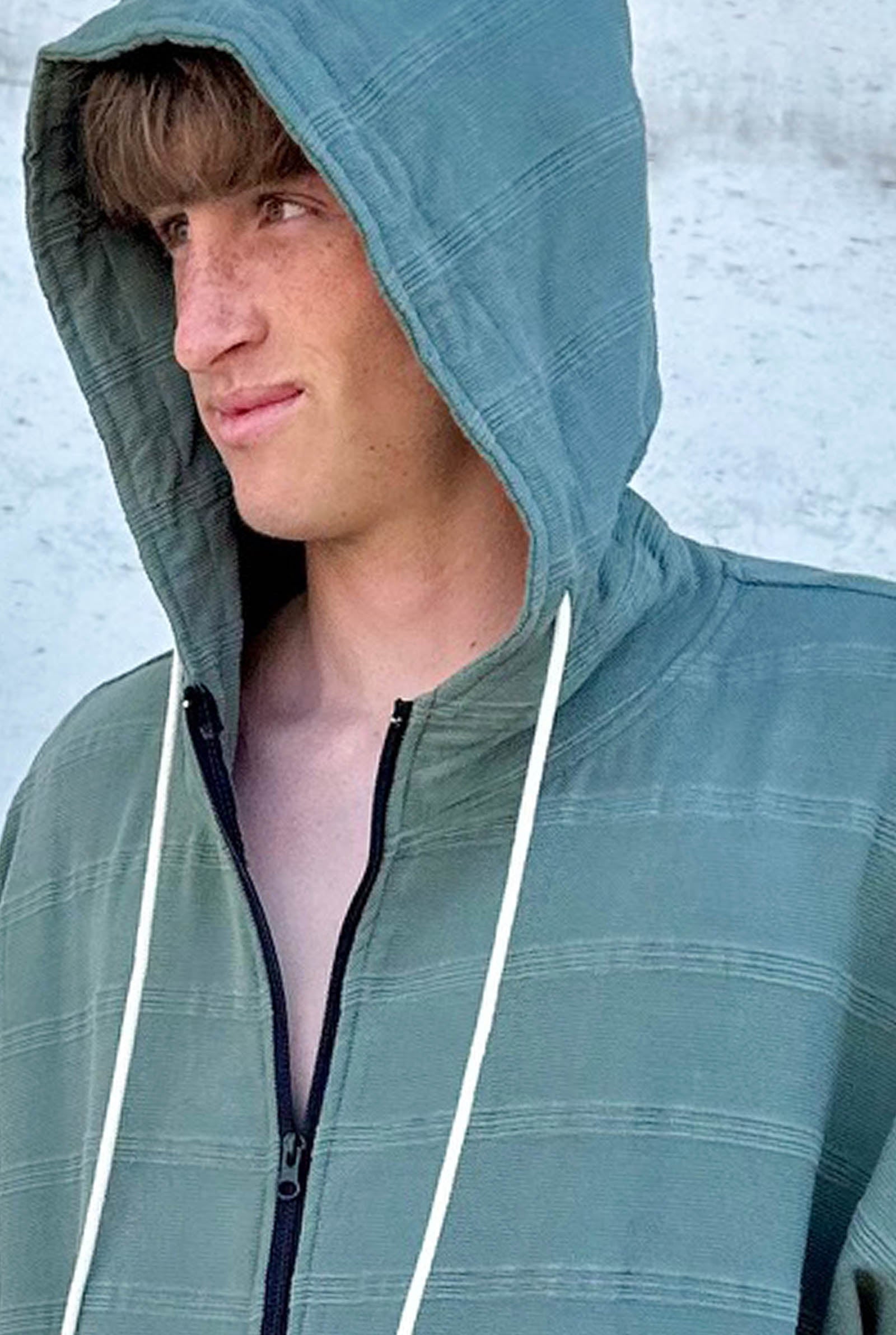 Freostyle Close Up Turkish Cotton Surf Poncho, green colour