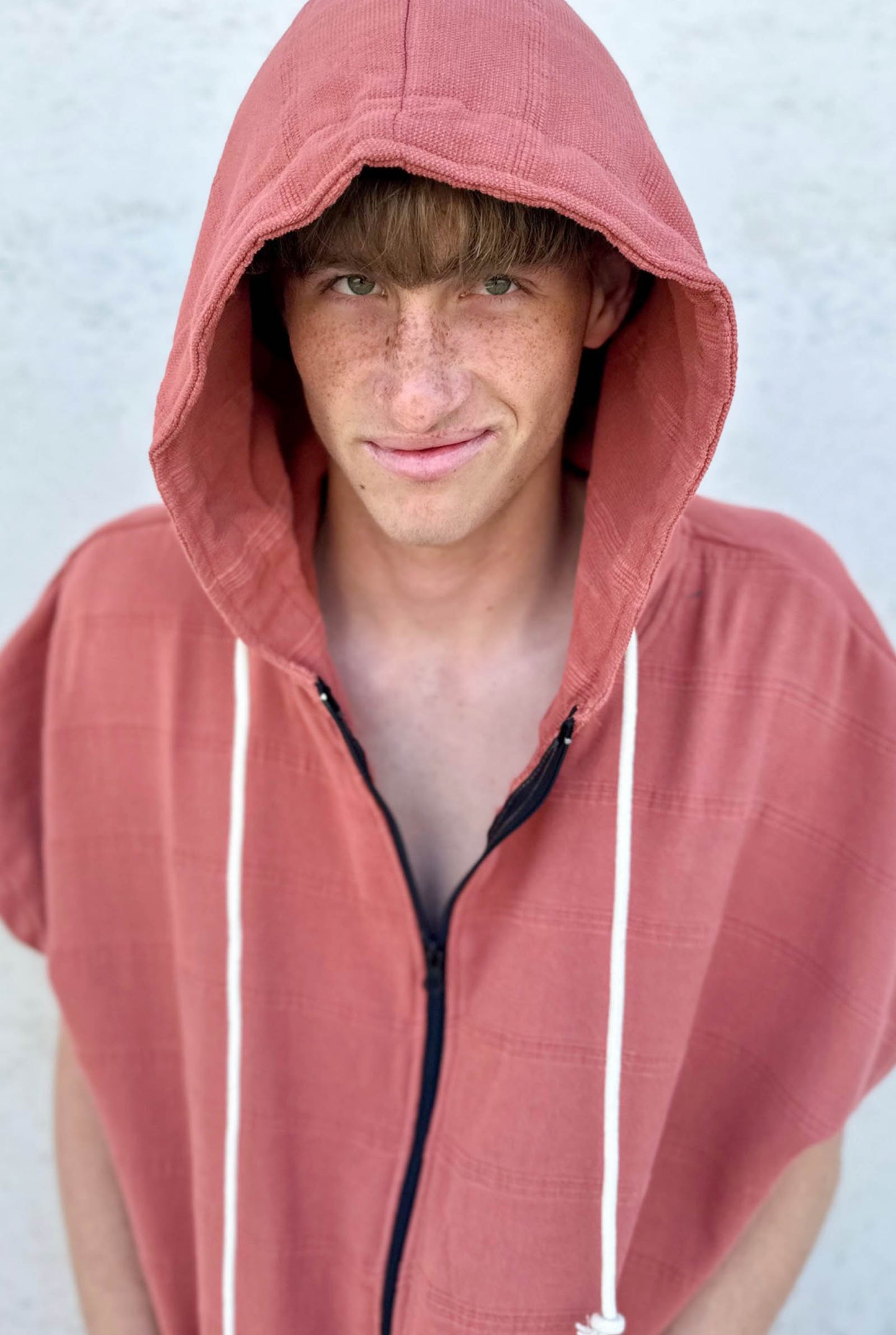 Freostyle Close Up Turkish Cotton Surf Poncho, terracotta colour