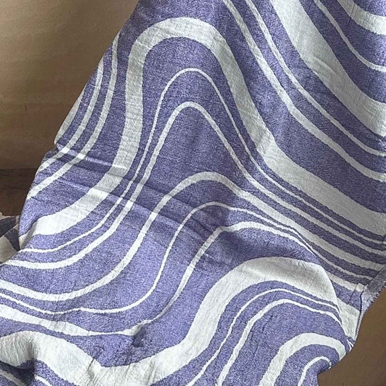 Purple Haze Turkish Towel with Pockets, close up of weave