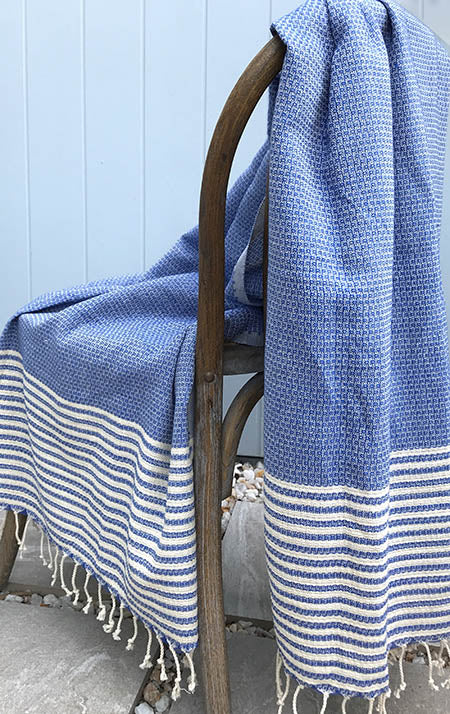 Deep Sea Turkish Towel, authentic, ethical, 100% cotton, light-weight