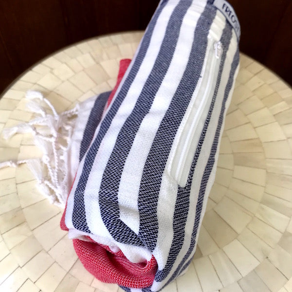 Freostyle Antibes Turkish Towel with pocket, rolled