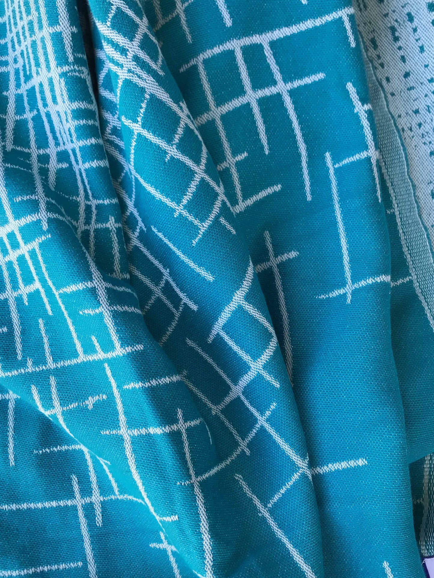 Marina Turkish Towel with pocket, close up on linear weave, sustainable beach towels