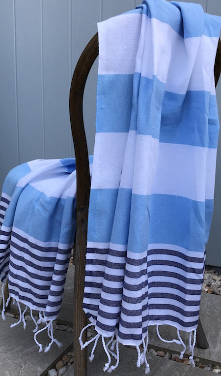 Stylish Seafarer Turkish towel is ethically made, 100% cotton