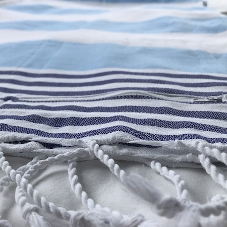 Seafarer turkish towels have handy hidden pocket to stash your stuff