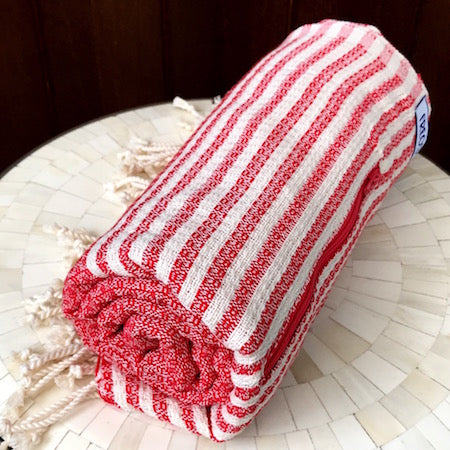Summer Lovin' Turkish Towel is one of our largest, yet is still light-weight and rolls up super-small!