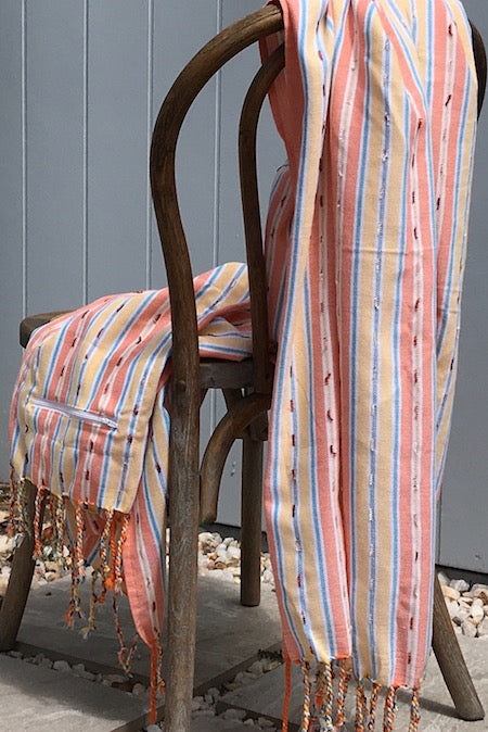 Sunset Stripe turkish Towel invokes the colours of the sun setting over the ocean