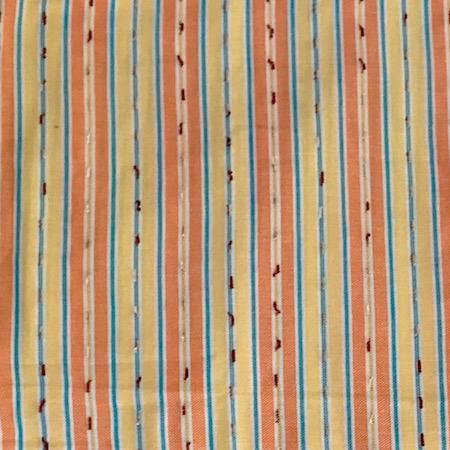 Sunset Stripe Turkish Towel with pocket, 100% cotton fabric close up